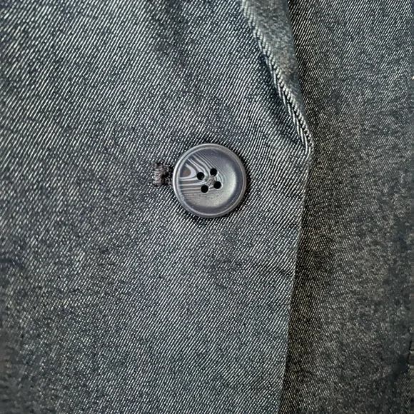 Gap Navy Blue Denim Pinstripe Lined Single Button Collared Fit & Darted Blazer 8 - Picture 10 of 12